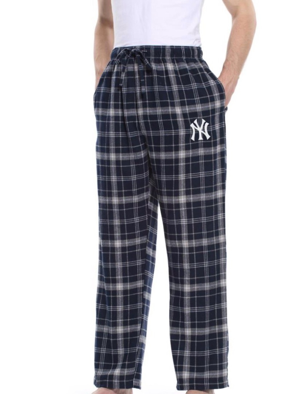 Plaid Lounge Pants - Navy/White
